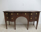 EJ Victor Mahogany Banded Serpentine Sideboard Credenza Buffet Console