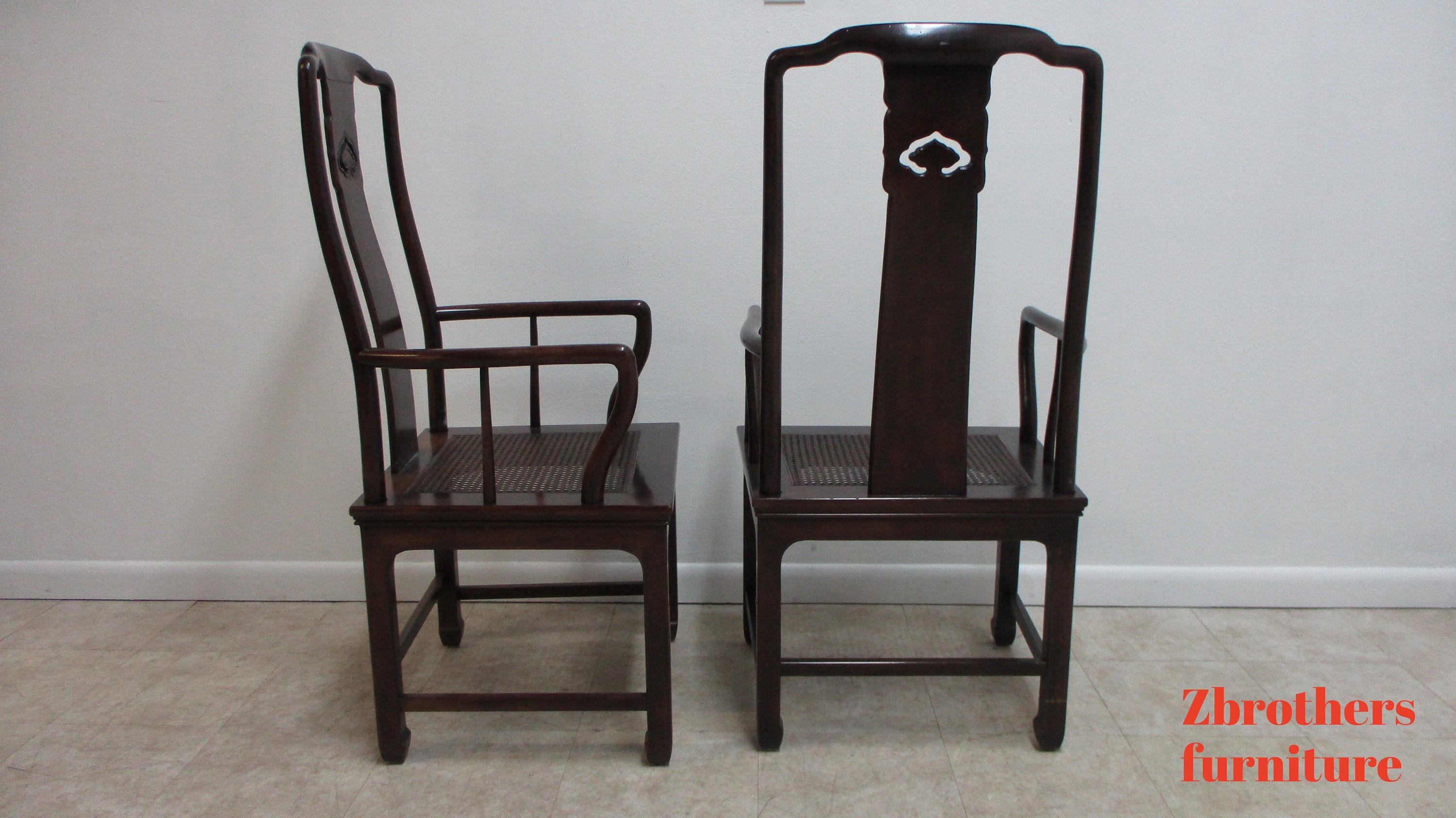 2 Henredon Pan Asian Dining Room Arm Chairs Mahogany Etsy
