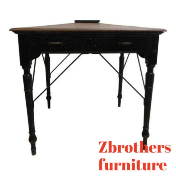 Antique Victorian Primitive Pyramid Slant Top Writing Desk Masonic Freemason