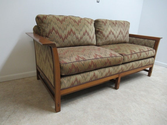 Stickley Tiger Oak Mission Arts Crafts Sofa Couch Settee B Etsy