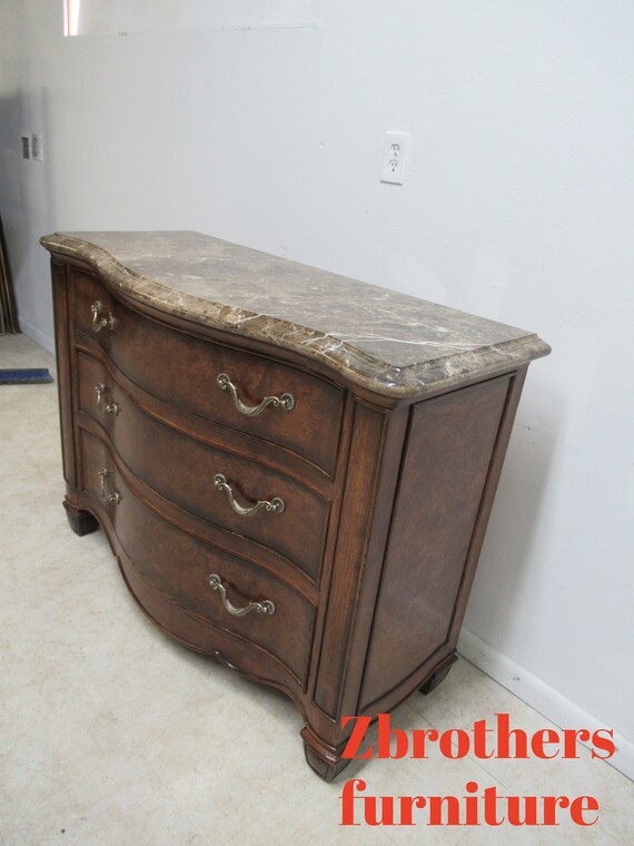 Muebles Henredon Oversized Burl Wood Italian Regency High Chest Of