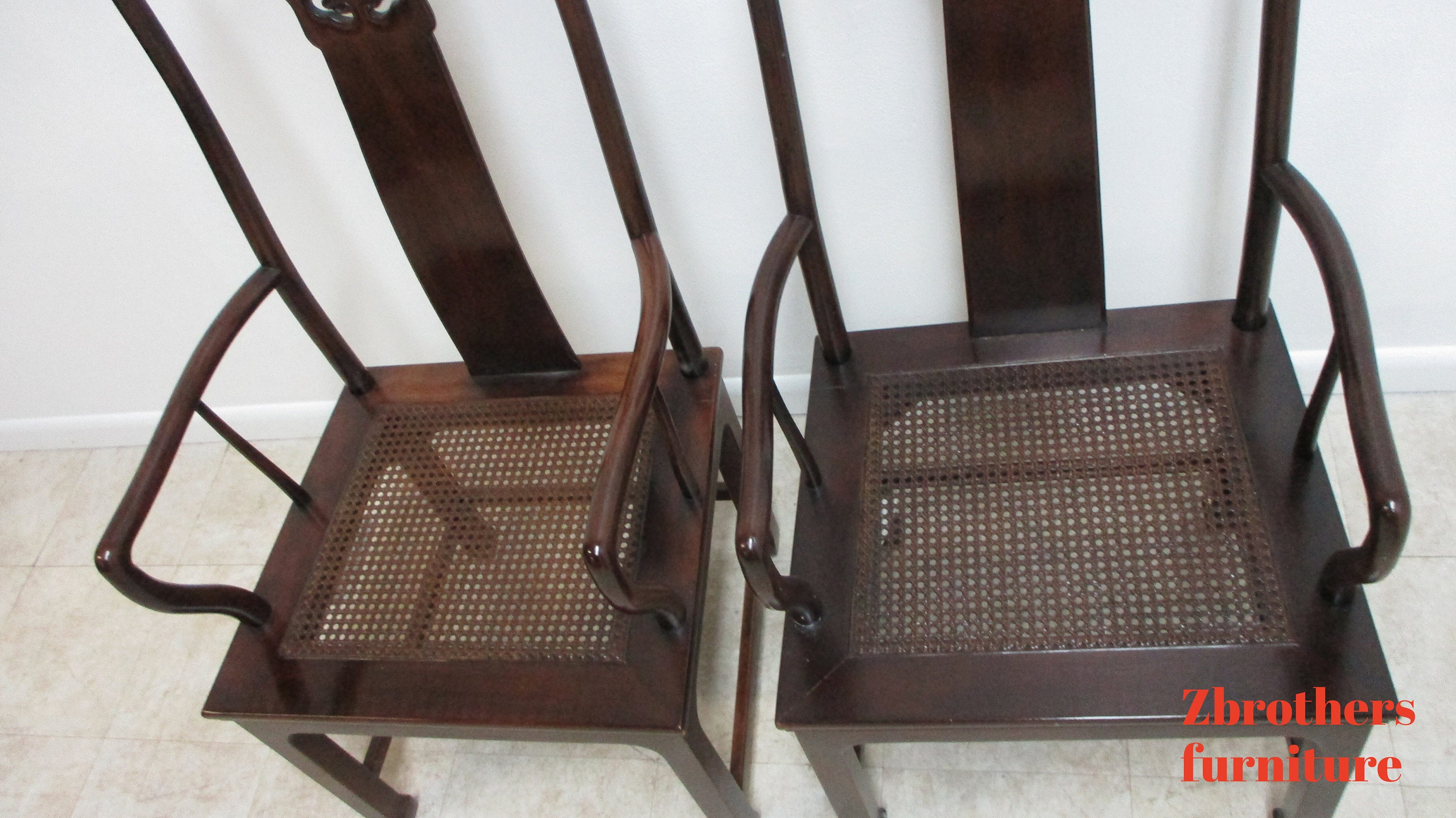 2 Henredon Pan Asian Dining Room Arm Chairs Mahogany Etsy