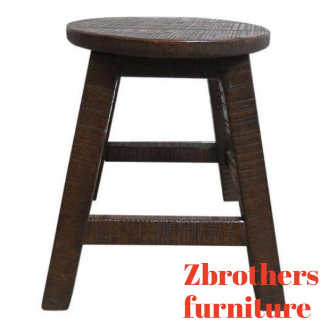 Antique Rustic Shaker Primitive Oak Milking Foot Stool Ottoman Bench A ...