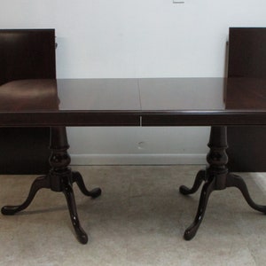 Ethan Allen Georgian Court Double Pedestal Dining Banquet Table