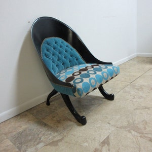 Funky Hollywood Regency Style Modern Scoop Back Fireside Lounge Club Chair A image 2