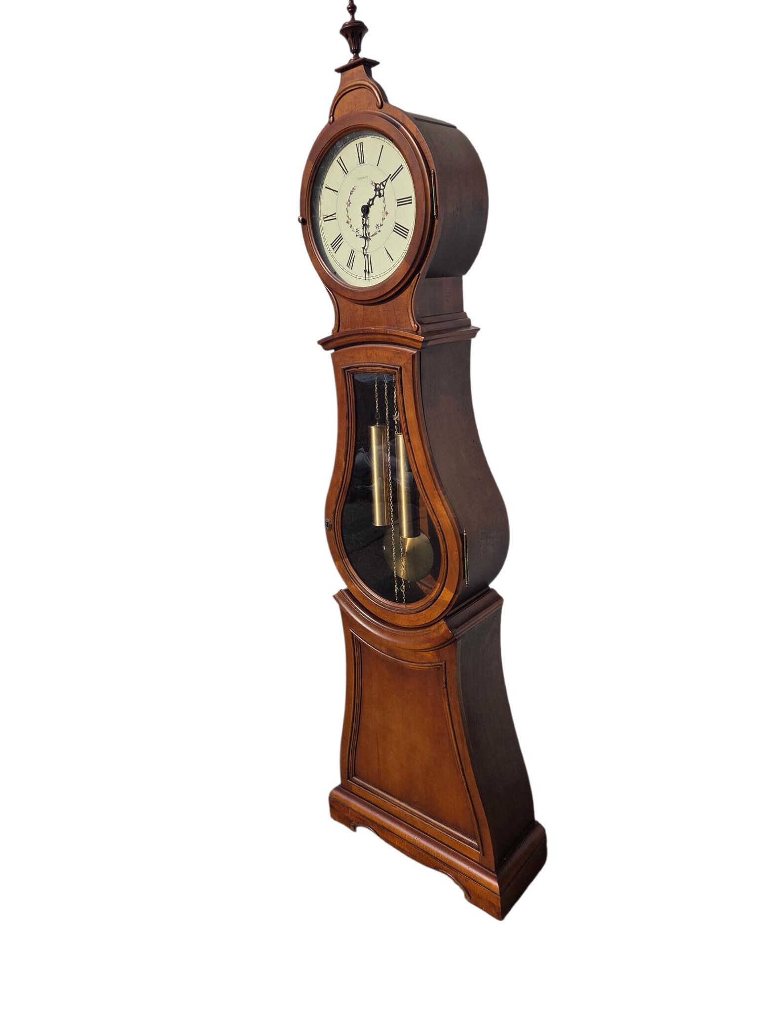 Ethan Allen Swedish Home Grandfather Clock Bombe Mora Longcase