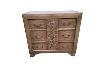 Vintage Old Hickory Dusty Acorn Bachloers Chest Dresser Console Artisanal Oak