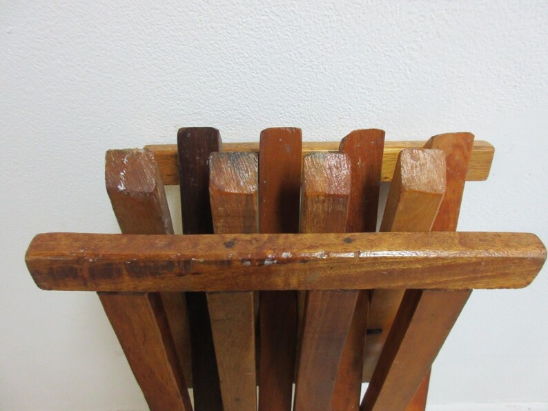 Vintage Campaign X Base Folding Desk Chair Stool End Table Mid Century