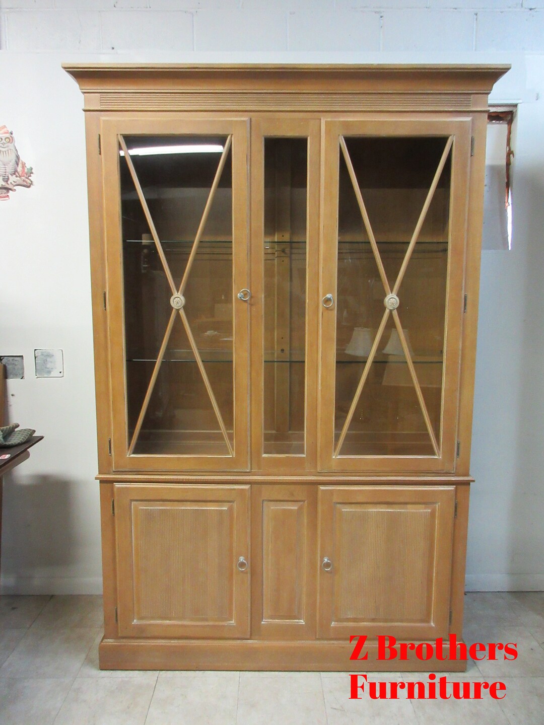 Ethan Allen Swedish Home China Breakfront Hutch Display Etsy