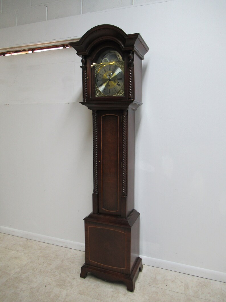 James Stewart Son Inlaid Grandfather Clock Limited Ed. Woodland