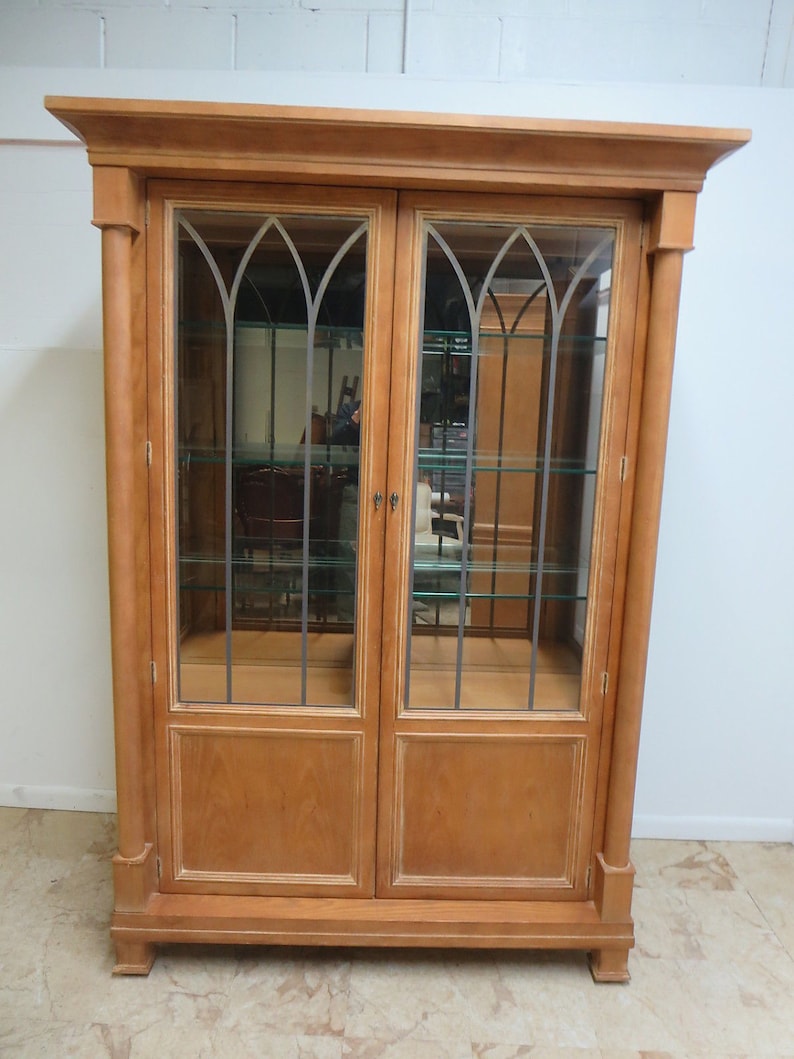 Henredon Monumental Aegean Crystal Curio China Hutch B Etsy