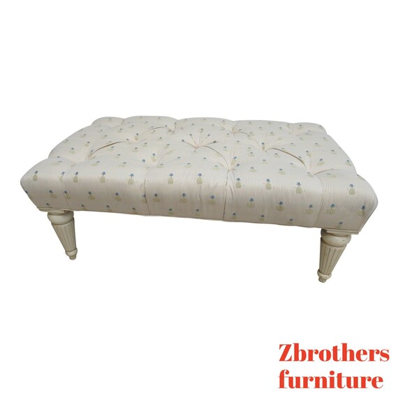 Ethan Allen Swedish Homes Chesterfeild Stlye Oversized Ottoman Etsy