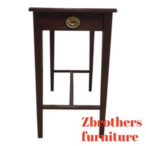 Antique Mahogany One Drawer Planter Lamp End Table Smoke Stand