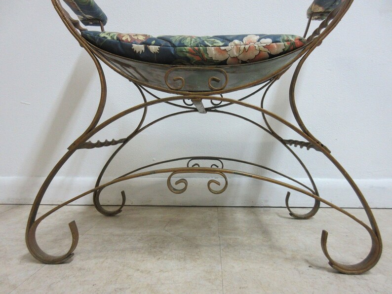 Vintage French Regency Wrought Iron U Bench Foot Stool Vanity Etsy
