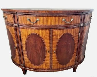 Ethan Allen Newport Mahogany Easton Sideboard Demi Lune Server Console Buffet