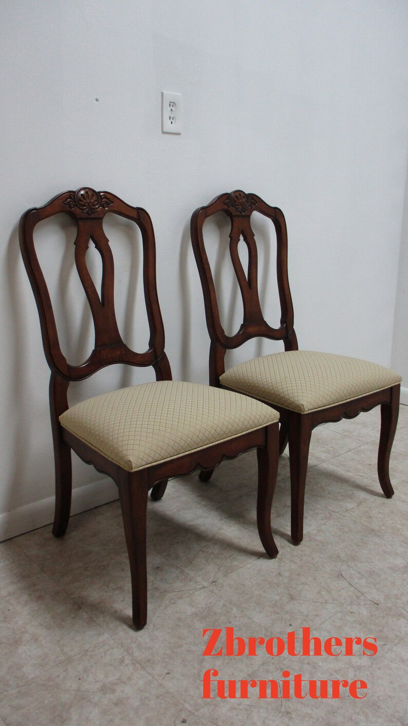 Pair Ethan Allen Country French Legacy Dining Room Side Chairs Etsy