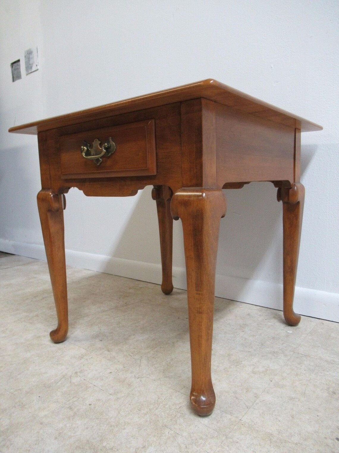 Ethan Allen Circa 1776 Queen Anne Lamp End Table Pedestal Stand Etsy