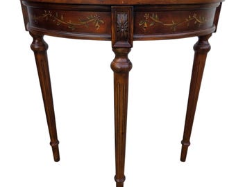 Ethan Allen Tuscany Demilune Console Hall Table Server Neo Classical End Table