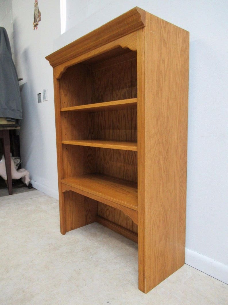 Ethan Allen Chippendale Canterbury Oak Dresser Hutch Top Shelf A Etsy
