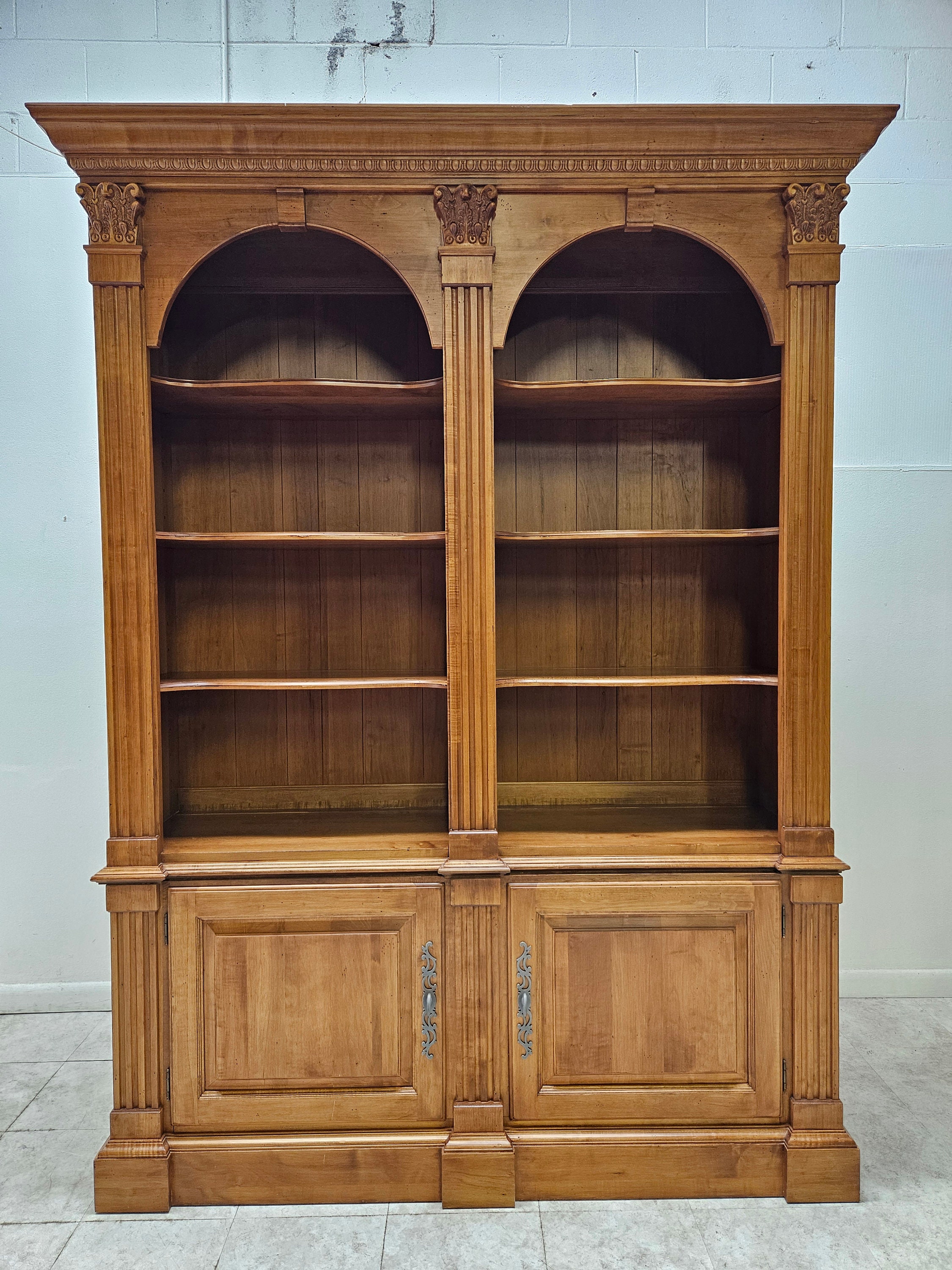 Ethan Allen Legacy Bookcase Shelf Hutch Display Breakfront Display Cabinet A Etsy