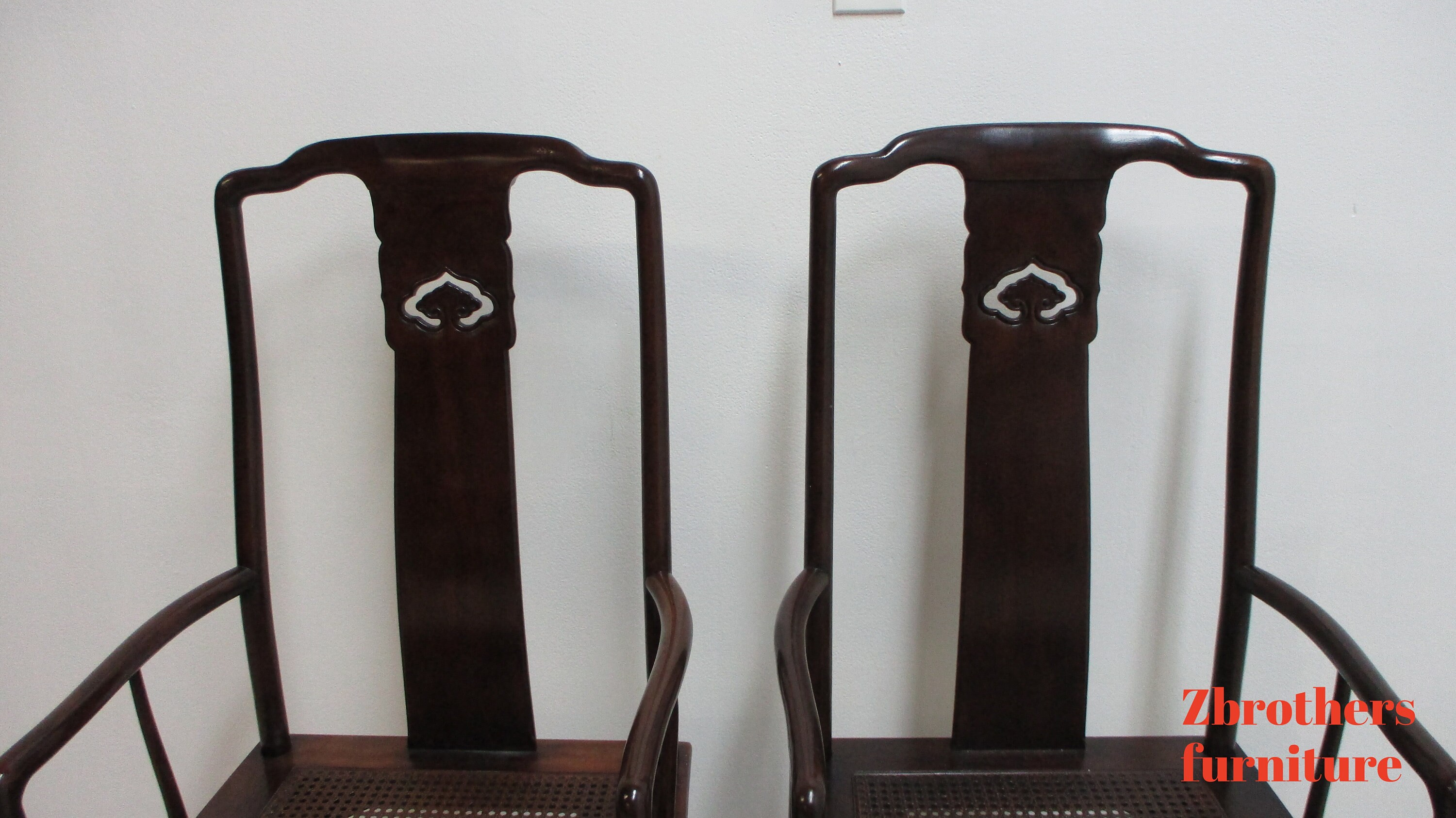 2 Henredon Pan Asian Dining Room Arm Chairs Mahogany Etsy