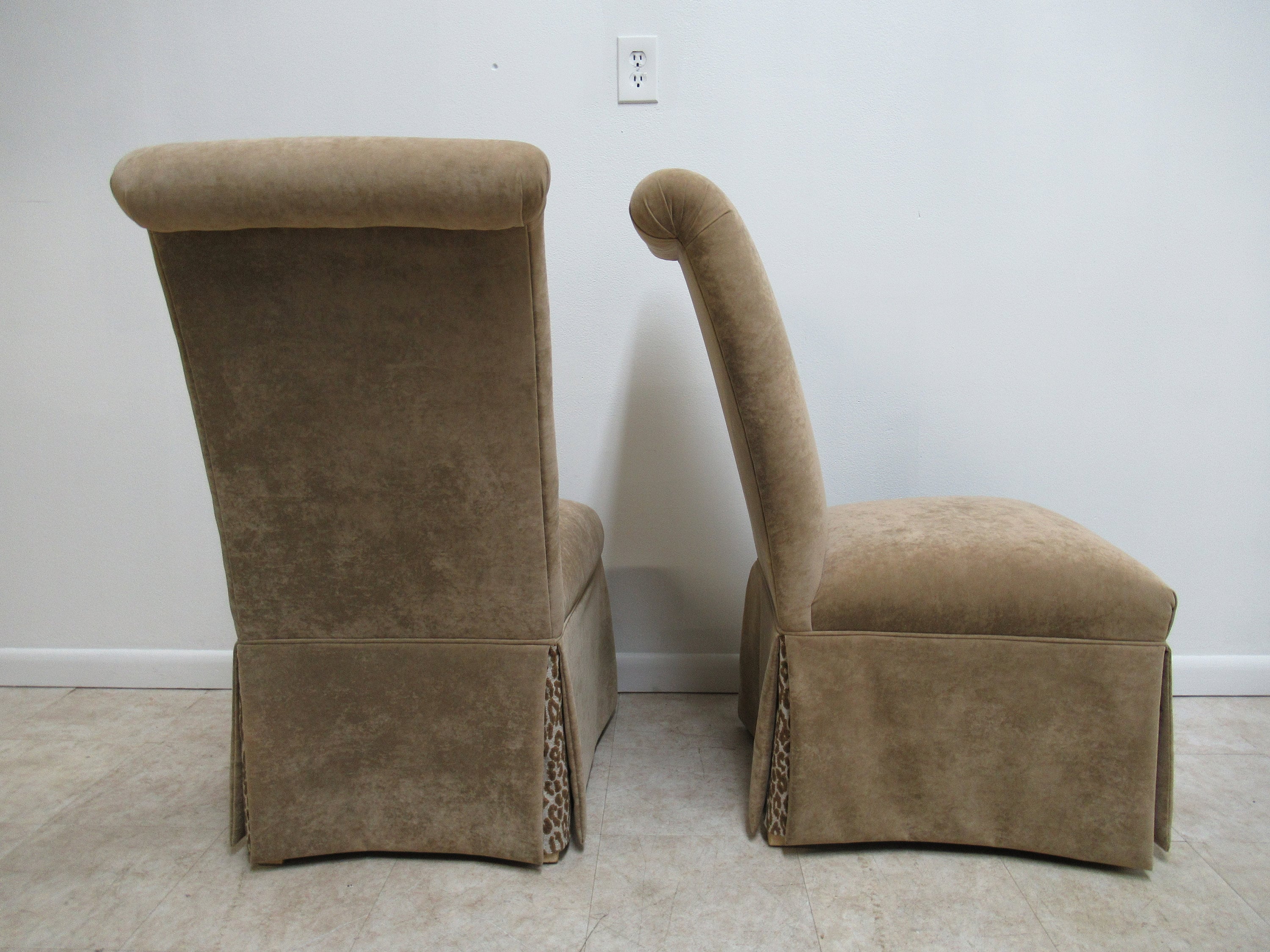 Pair ETHAN ALLEN French Regency Parson Custom Fabric Dining Room Side ...