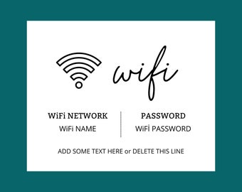 Wifi Password Sign Editable Wifi Sign Printable Template Be Our Guest Sign Wi-fi Password Sign Airbnb Guest Room Sign