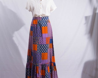 vintage '70s floral maxi-skirt