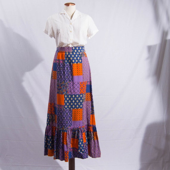 vintage '70s floral maxi-skirt