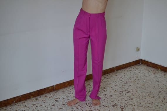 hot pink cigarette pants