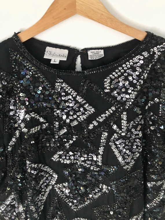 Black Sequins Party Top