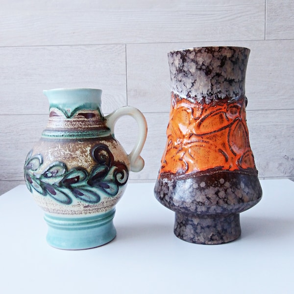 Two Strehla Keramik vases made in GDR