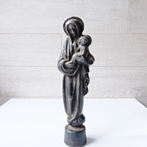 Virgin Mary metal statue