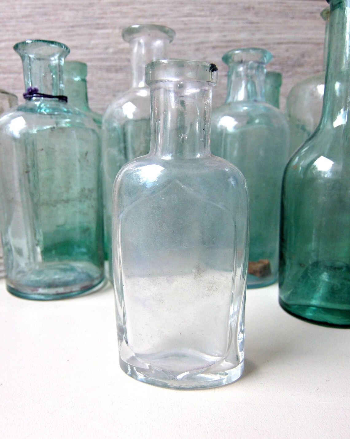 13 antique apothecary bottles Etsy