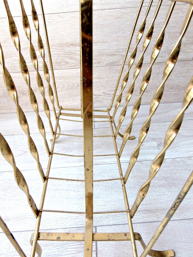 Vintage Brass Magazine Rack Etsy
