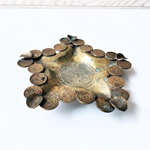Midcentury Vintage Mexican Coin Souvenir Ashtray