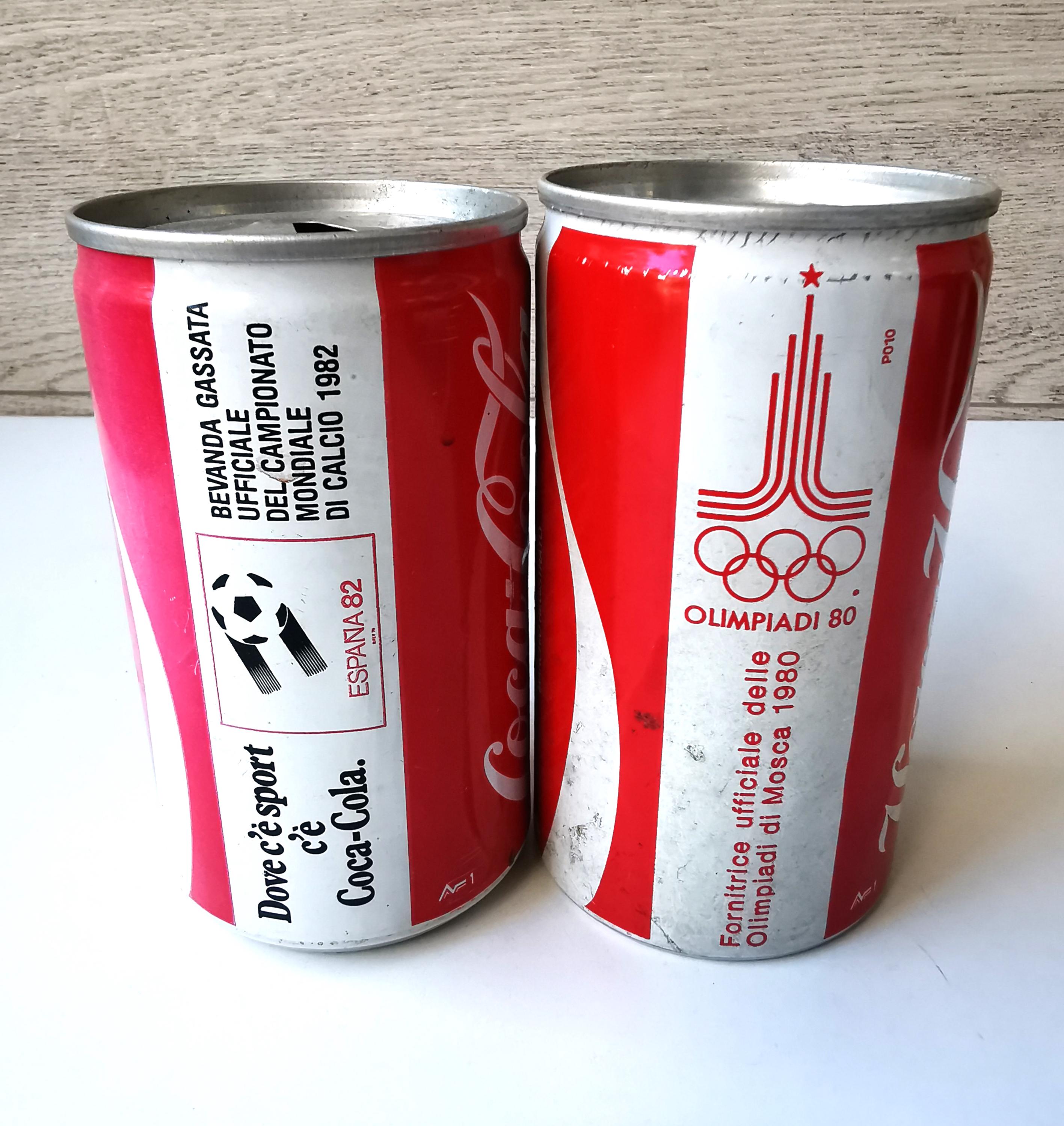 Two Vintage Coca Cola Cans (olympic Games Moscow 1980 & World Cup