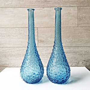 Pair of vintage midcentury bubble glass vases