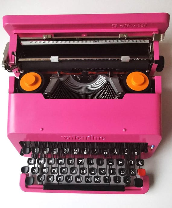 Vintage Olivetti Valentine Pink Typewriter - Etsy