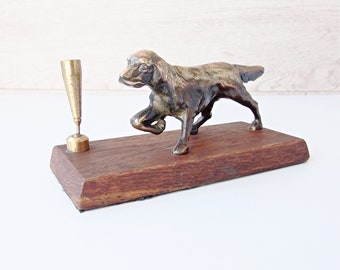 Vintage brass dog pen holder