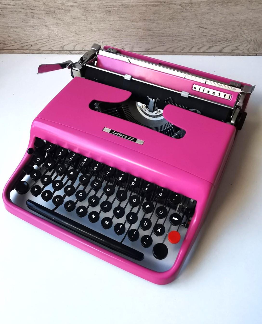 Vintage Pink Olivetti Lettera 22 Typewriter - Etsy