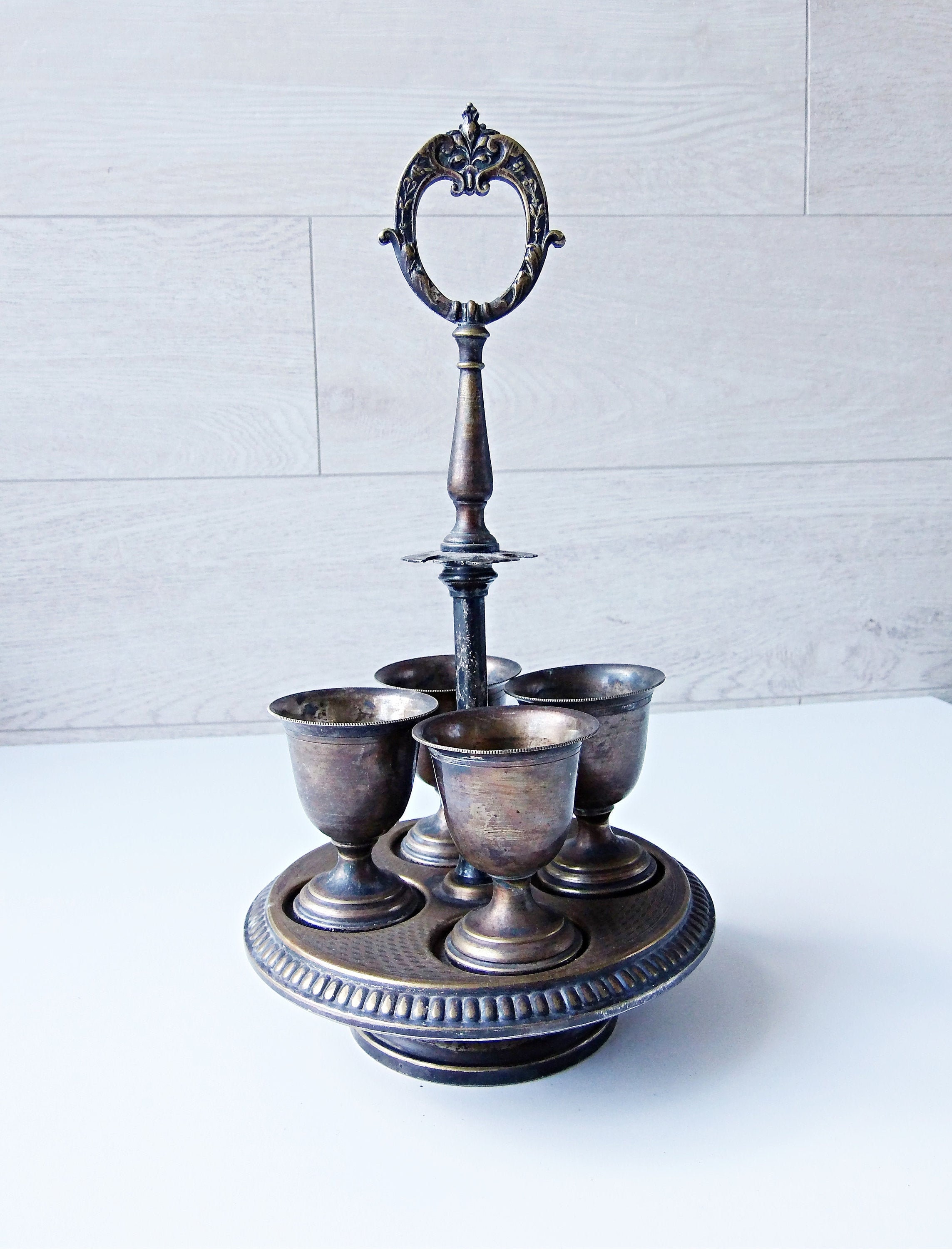 Vintage Brass Drinking Set Etsy