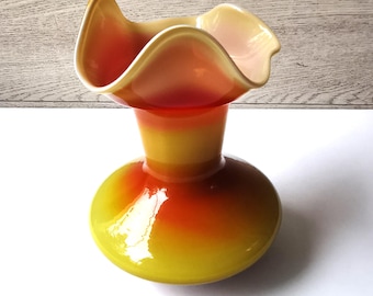 Vintage midcentury glass vase made in Yugoslavia / Designed by Dragan Drobnjak