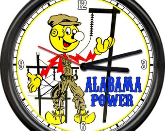Reddy Kilowatt Electrician Utility Lineman Electrical Wisconsin Sign Wall Clock