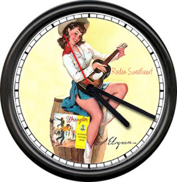 Cowgirl Singing Western Guitar Retro Vintage Pinup Girl Pin Up Etsy
