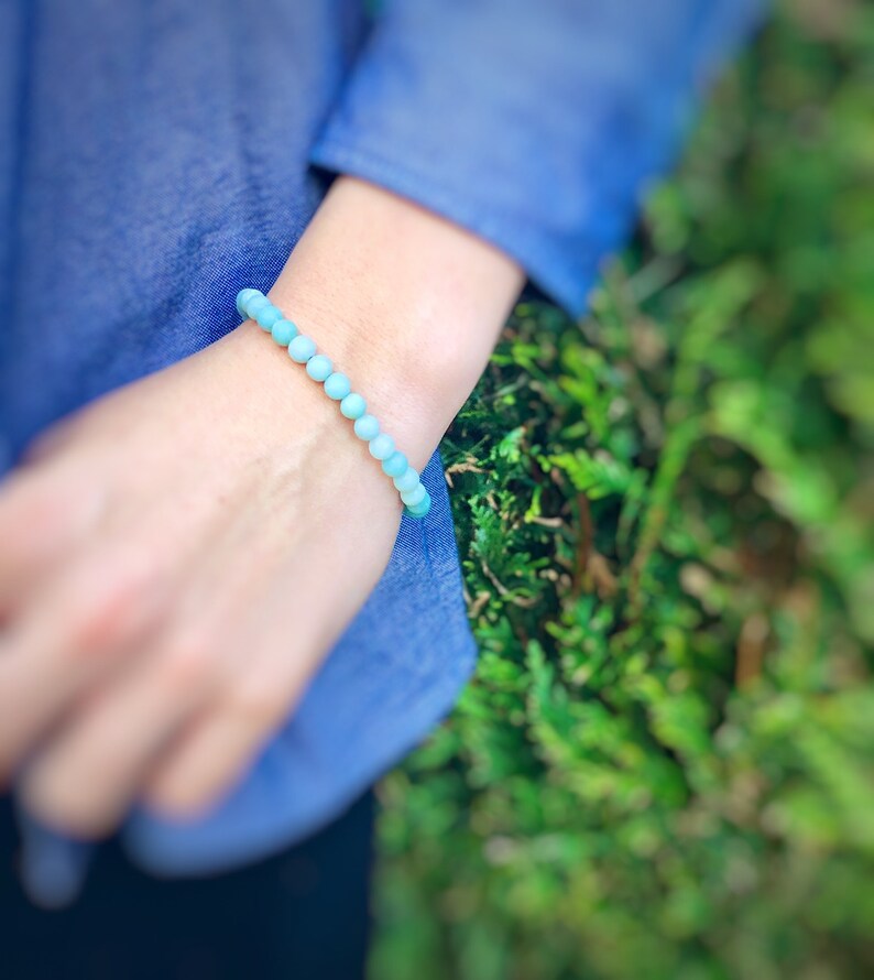 Mens Bracelet Free Shipping Elastic Cord Amazonite Beads Jewelry Bangles Springart Fr