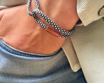 Handmade Climbing Rope Bracelet Set of 2 - Recycled Copper - Adjustable Matching Bracelets