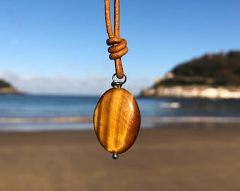 Tiger”s eye mens necklace, minimalist necklace, free shipping