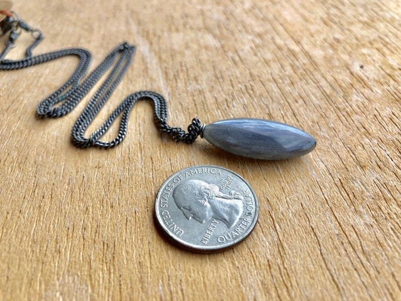 free shipping gift for him brass chain Labradorite mens vegan necklace