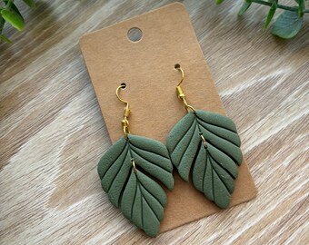 Emily | Feather Earring | Textured Polymer Clay Earring